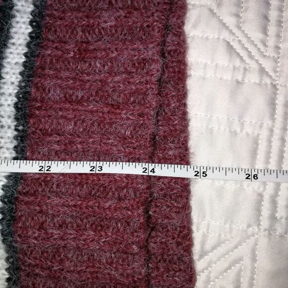 Stripes Burgundy & White Casual Knitted Crewneck Sweater NWT Size Large - Picture 13 of 14
